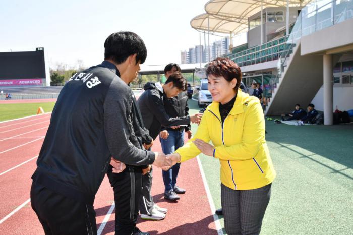 180416 경기도체육대회 선수단 격려 육상