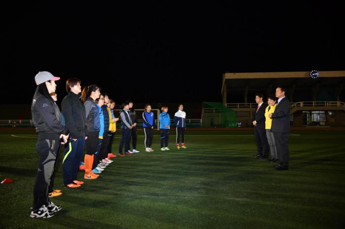 180419 경기도 체전 격려 여자축구 - 2